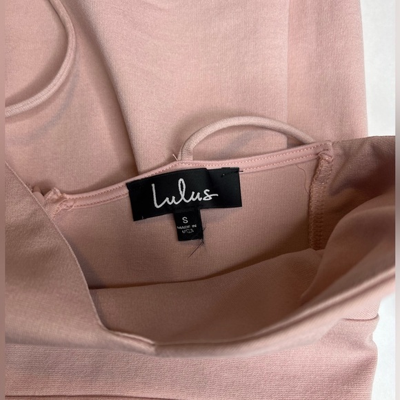 NEW W/Tags Lulus Don’t Tell ‘Em Blush Pink Bodycon Midi Dress Fitted Stretchy Sm - Picture 12 of 16